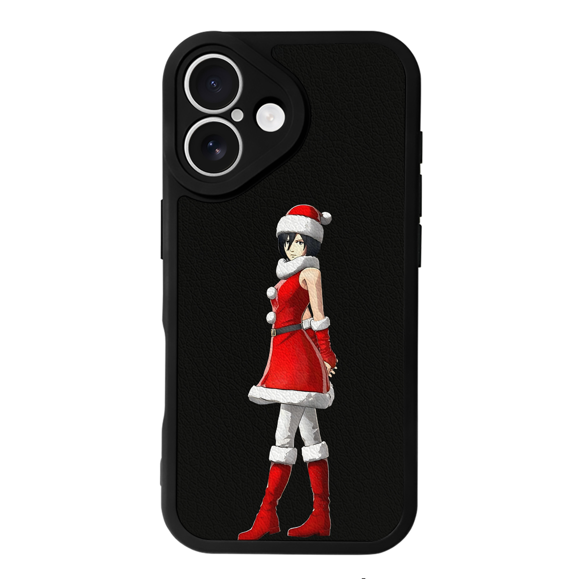 （画像用） 進撃の巨人 ミカサ·アッカーマン Attack on Titan Mikasa Ackerman 【iPhone 16シリーズ対応】シリコンスマホケース（レザー調） 材質：シリコン